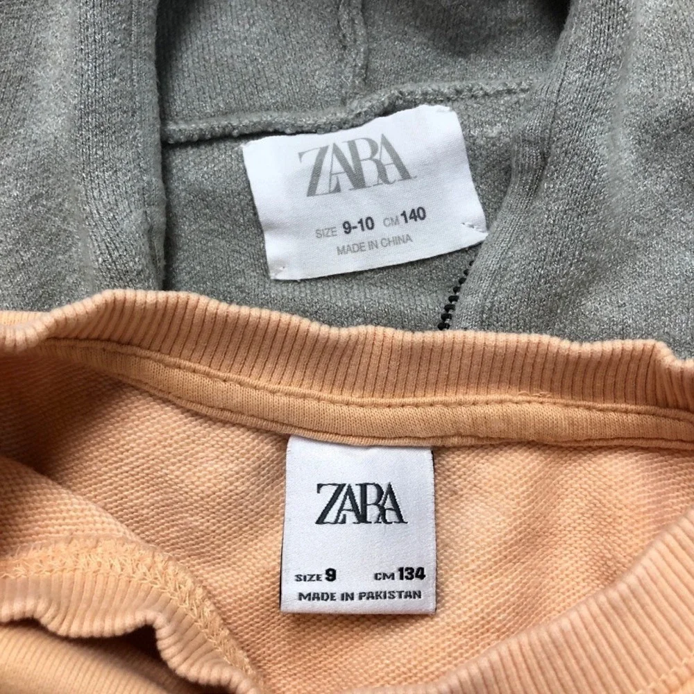 Zara Kids Clothing Lot Girls Size 9-10 Grey Hoodie Peach Sweatshirt Skirt Shorts